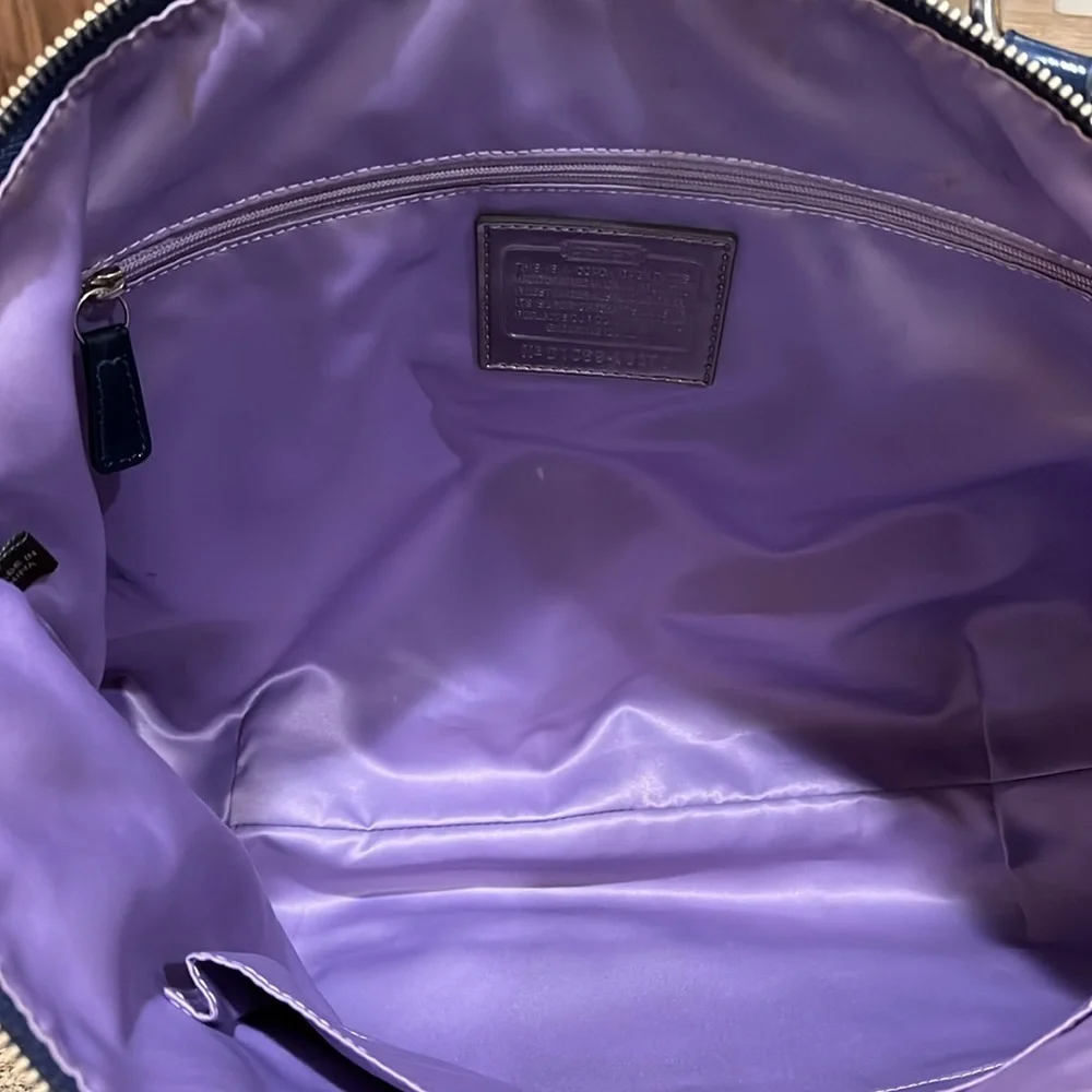 COACH POPPY EUC BLUE  APPLIQUE GLAM SET TOTE - Picture 11 of 13
